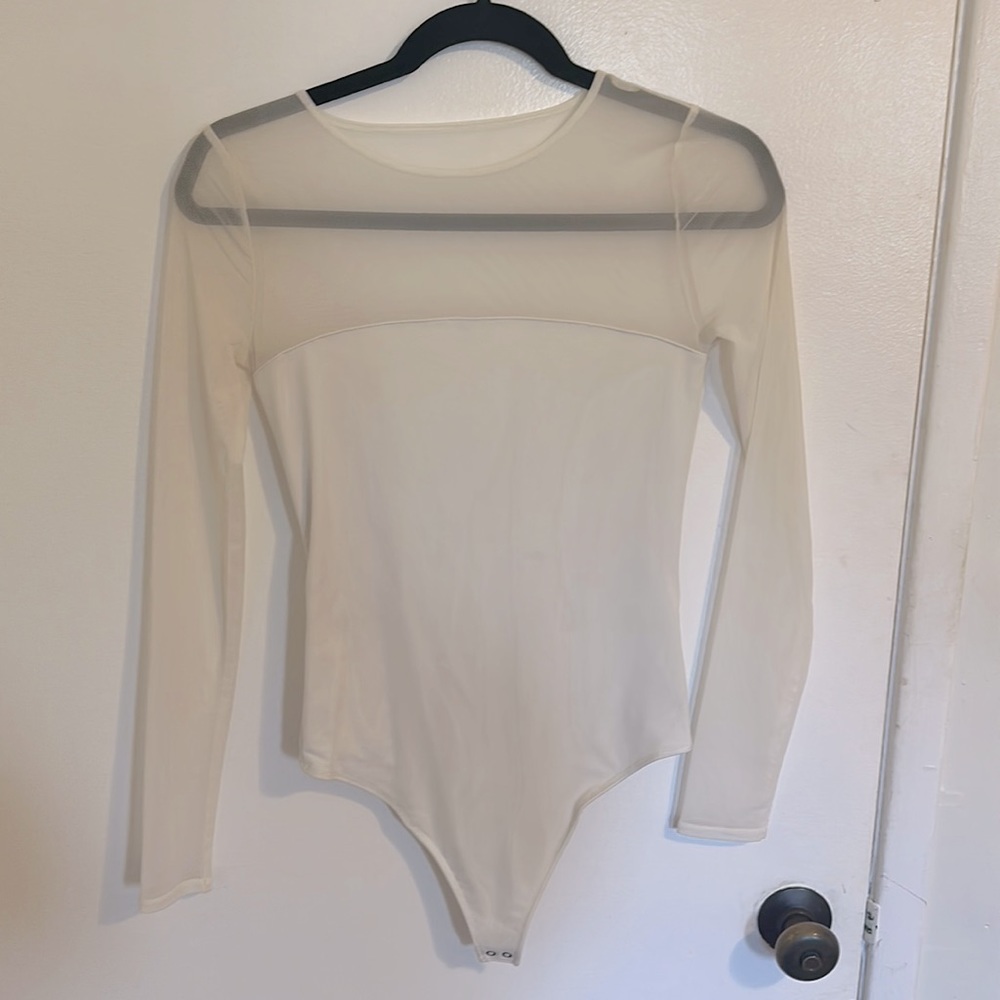 Abercrombie & Fitch white long sleeve bodysuit